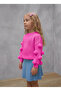 Girl's Balloon Sleeve Pompom Knit Sweater - 4