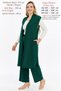Plus Size Women's Summer Hijab Pants with Belt Anti-Sweat Pocketed Long Vest Two-Piece Mother Set