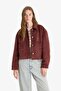 Warm Regular Fit Polo Collar Suede Coat F2815Ax25Wn - 5