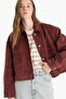 Warm Regular Fit Polo Collar Suede Coat F2815Ax25Wn - 3
