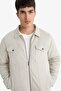 Slim Fit Shirt Collar Zippered Inside Pocket Suede Seasonal Jacket Coat A3254Ax25Au - 4