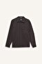 Boxy Fit Gabardine Long Sleeve Shirt G3184Ax25Au - 6