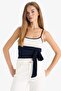 Ribbed Camisole with Belt Detail Tank Top F9815Ax25Au - 3
