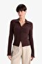 Fitted Polo Neck Ribbed Camisole Cardigan G3057Ax25Wn - 4