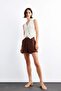 Linen Blend Slim Fit V-Neck Vest G0663Ax25Sm - 2