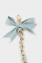 Women's Blue Ribbon Gold Charm Keychain F6963Axns - 3