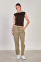 Women's tassel hem pants - khaki - 4