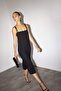 Square Neck Crepe Short Sleeve Midi Dress G1528AX25AU - 3