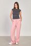 Women's Elastic Waist Square Pocket Loose Trousers - Pink - 4