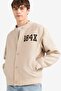 Regular Fit Bomber Jacket with College Collar, Embroidered Detail, Inner Pockets, and Snap Button Closure F5096AX25AU - 5