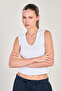 Women's Deep V-Neck Sleeveless Bodysuit - White - 4