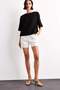 Linen Blended Relax Fit Crew Neck Woven Short Sleeve Blouse G0434Ax25Sm - 2