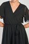 Women's double-breasted belted dress - black - 3