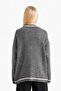 Oversized Wide Fit V-Neck Buttoned Cardigan F9556Ax25Wn - 6