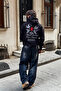 Angels Guard Our Hearts Printed Oversize Unisex Black Hoodie - 2
