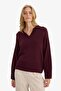 Oversized Polo Collar Knitwear Sweater F9126Ax25Wn - 3