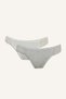 Lace Detailed Ribbed 2-Piece Brazilian Panties F6603Ax25Hs