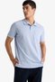 Cotton Blue Polo Collar Pique Short Sleeve T-Shirt F9678Ax25Sm - 3