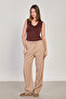 Women's Tasseled Wide-Leg Trousers - Mink