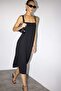 Square Neck Crepe Short Sleeve Midi Dress G1528AX25AU - 2