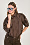 Women's Oversize Bomber Jacket - Bitter Brown