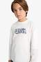 Oversize Wide Fit Crew Neck Printed Long Sleeve T-Shirt Boy G1814A825Au - 6