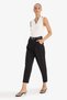 Carrot Fit Pocket Detailed High Waist Straight Leg Gabardine Trousers F7446Ax25Au - 3