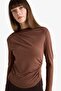 Slim Fit Slim Fit Boat Neck Long Sleeve Blouse D5300Ax25Au - 4