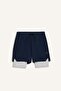 Slim Fit Slim Fit Sportsman's Short Leg Shorts with Inner Leggings E9365Ax25Au - 7