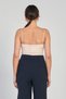 Women's Crop Tank Top with Chest Pads and Straps - Beige - 4