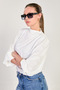 Women's Padded Balloon Sleeve Blouse - Ecru - 2