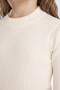 Fitted Crew Neck Knitwear Sweater for Girls E9849A825Au - 4