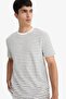 Regular Fit Crew Neck Striped Short Sleeve T-Shirt E8198Ax25Au - 4