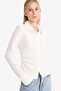 Fitted Wrinkled Textured Long Sleeve Shirt F9284Ax25Au