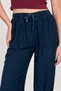 Women's Elastic Waist Square Pocket Loose Trousers - Dark Navy Blue - 4