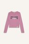 Slim Fit Narrow Cut Crew Neck Printed Ribbed Camisole Long Sleeve T-Shirt Girl Child C7465A825Au - 7