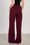 Women's elastic waist wide leg pants - burgundy - 5