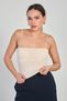 Women's Crop Tank Top with Chest Pads and Straps - Beige - 3