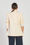 Women's Striped Linen Blazer Jacket - Natural - 5