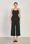 Women's high waist wide leg culotte pants - black - 5