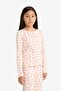 Ribbed Camisole Heart Pattern Long Sleeve Top Long Bottom Pajama Set Girl Child F7276A825Au - 3