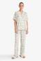 Pajama Set Regular Fit Viscose Patterned Short Sleeve Top Long Bottom F7556Ax25Au