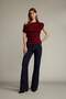 Fitted Basic Plain One-Shoulder Black Blouse F8993AX25SM - 2