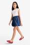 100% Cotton Elastic Waist Balloon Jean Skirt for Girls G1229A825Au - 5