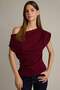 Fitted Basic Plain One-Shoulder Black Blouse F8993AX25SM