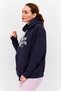 Women Sportswear Fit Embroidered Outdoor Hoodies, Navy Blue - 4
