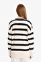 Regular Fit V Neck Striped Buttoned Tunic Knitwear Cardigan D2445Ax25Au - 6