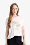 Crew Neck Stone Printed Short Sleeve T-Shirt F9593Ax25Au - 4