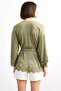 Fitted Wrinkled Textured Embroidered Tie-Up Long Sleeve Blouse G0283Ax25Sm - 7