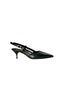 Leather Black Open Back Stiletto - 2